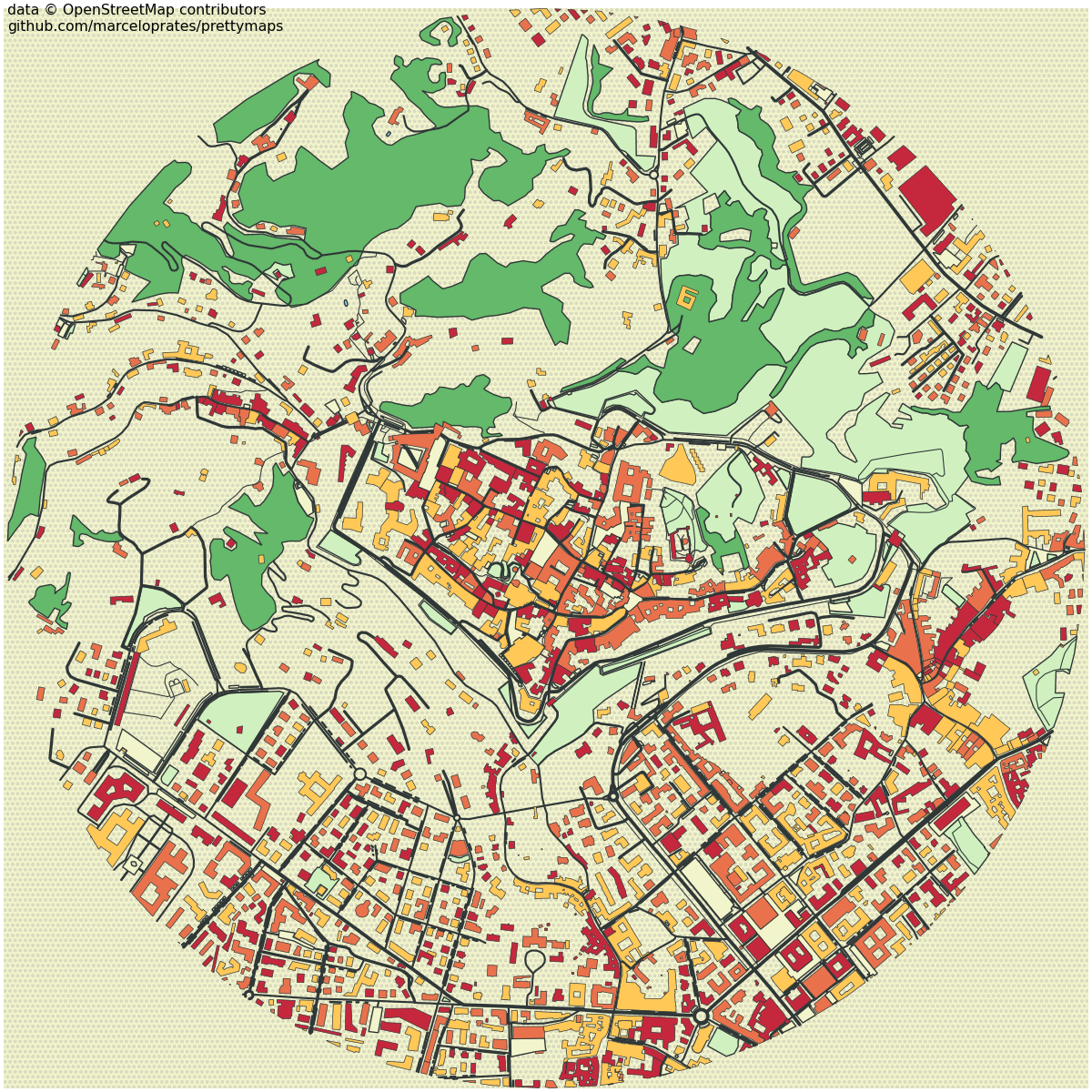 Foto di Bergamo con mappa prettymaps